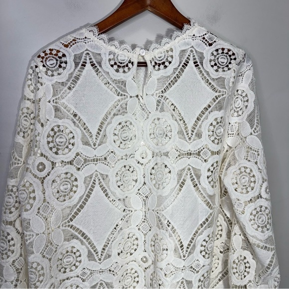 Pennington’s Crochet Blouse with Long Balloon Sleeves Size X - Picture 10 of 14